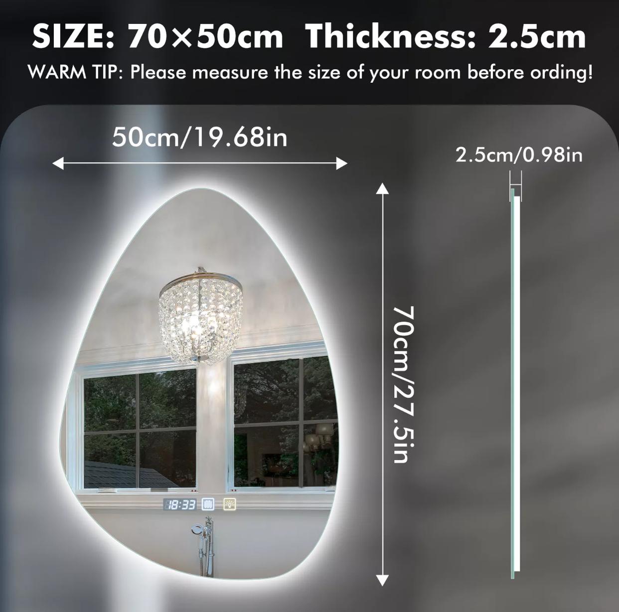 BATHROOM LED MIRROR WITH TOUCH SENSOR