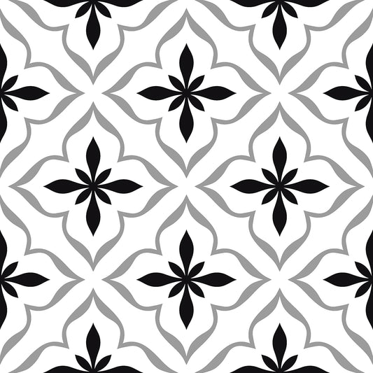 Antique Cube Pattern 20x20 Black Matt