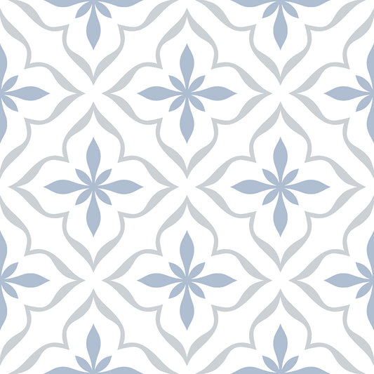 Antique Cube Pattern 20x20 Blue Matt