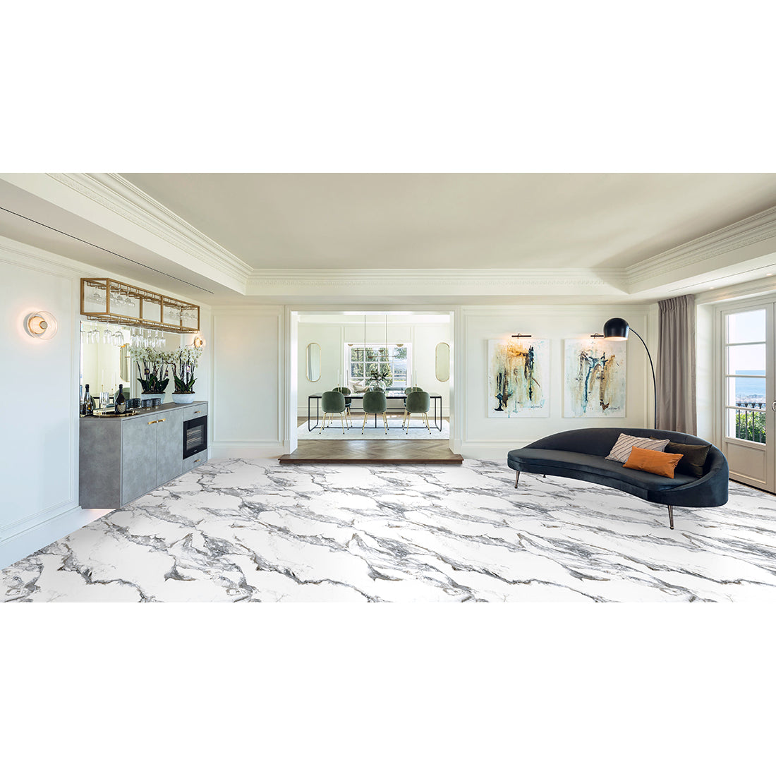 Calacatta Borghini 60x120 Grey Matt Carving