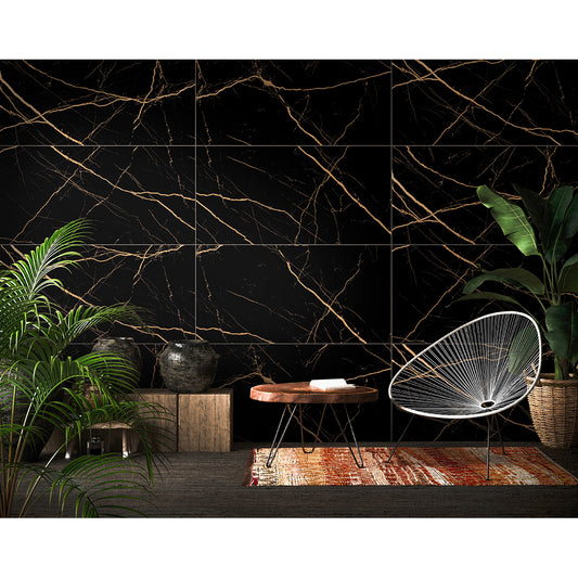 Atlantis Black 60x120 Gold Matt R9
