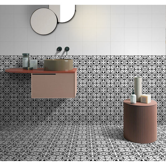 Classic Cube Pattern 20x20 Black Matt
